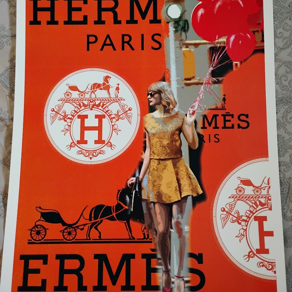 Authentic Limited Death NYC Pop Art Graphic Print of Taylor Swift x Hermès